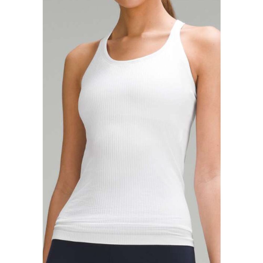 6428 - LULULEMON Ebb to Street Tank Top in White Sz 6 (No Pads)